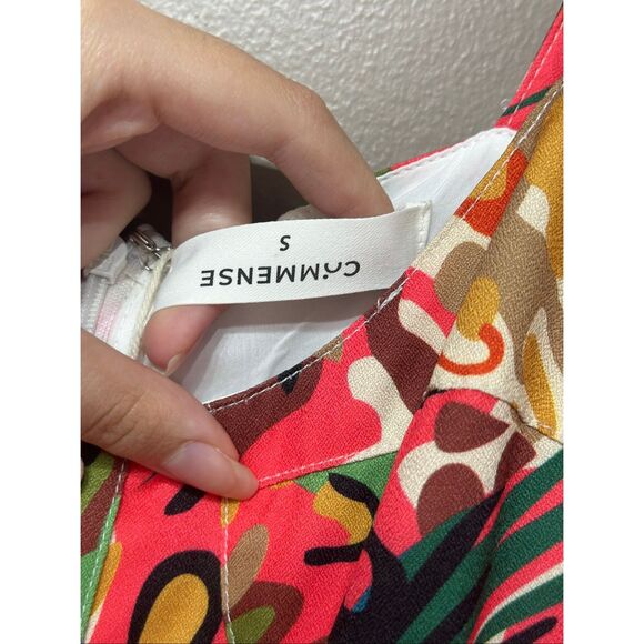 NWT Commense Print Low Cut Ruffle Short Jumpsuit Romper Women's Small - Picture 5 of 16